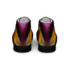 A pair of shoes with a colorful design on them.