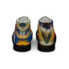 A pair of shoes with colorful designs on them.