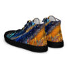 A pair of shoes with an artistic design.