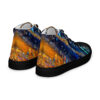 A pair of shoes with an abstract design.