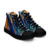 A pair of shoes with an abstract design.