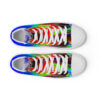 A pair of shoes with colorful tie dye design.