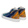 A pair of shoes with an artistic design.