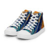 A pair of shoes with a colorful design on them.