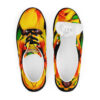 A pair of shoes with an image on them.
