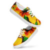 A pair of shoes with sunflowers on them.