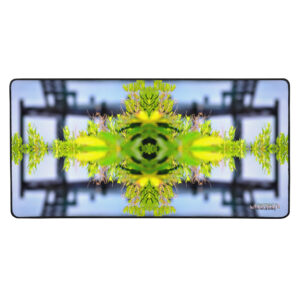 A green and yellow abstract picture of trees.