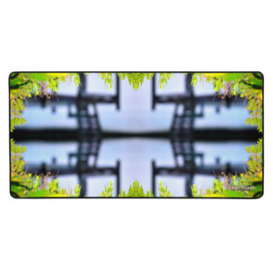 A picture of the back side of a mirror.