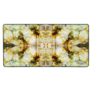 A large white and yellow abstract picture.