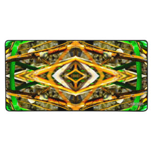 A colorful abstract picture of plants and trees.