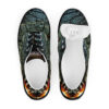 A pair of shoes with an image of a butterfly.