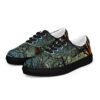 A pair of shoes with trees and sky in the background.