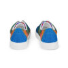 A pair of shoes with colorful designs on them.