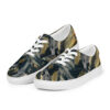 A pair of shoes with camouflage pattern on them.