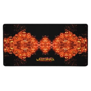 Symmetrical Halloween jack-o'-lantern design pattern.