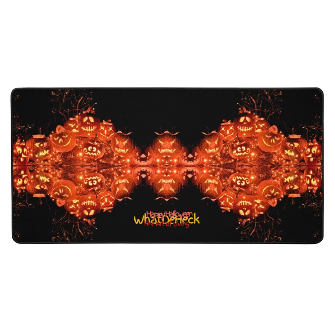 Symmetrical Halloween jack-o'-lantern design pattern.