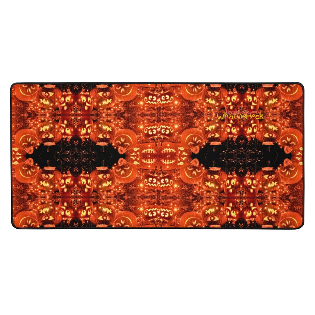 Halloween-themed pattern with glowing jack-o'-lanterns.