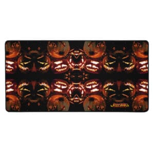 Halloween-themed jack-o'-lanterns in mirrored pattern.