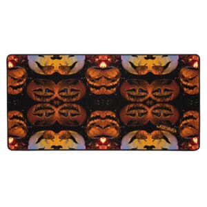 Halloween-themed symmetrical pumpkin pattern design.