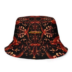 Halloween-themed bucket hat with jack-o'-lanterns.