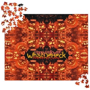 Halloween-themed puzzle with glowing jack-o'-lanterns.